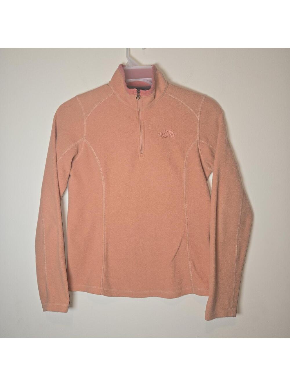 The North Face Coral Peach Lightweight Fleece 1/4 Zip Pullover Women Jacket S/P